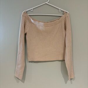 Aerie Beige Ribbed Top NWT XL